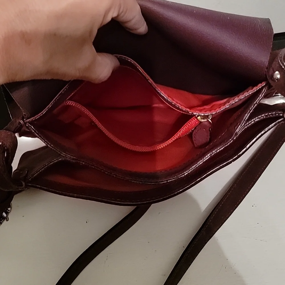 CELINE Lefebure Bordeaux Suede Saddle Bag - Picture 6 of 14